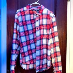 Red/White Pattered Hollister Flannel